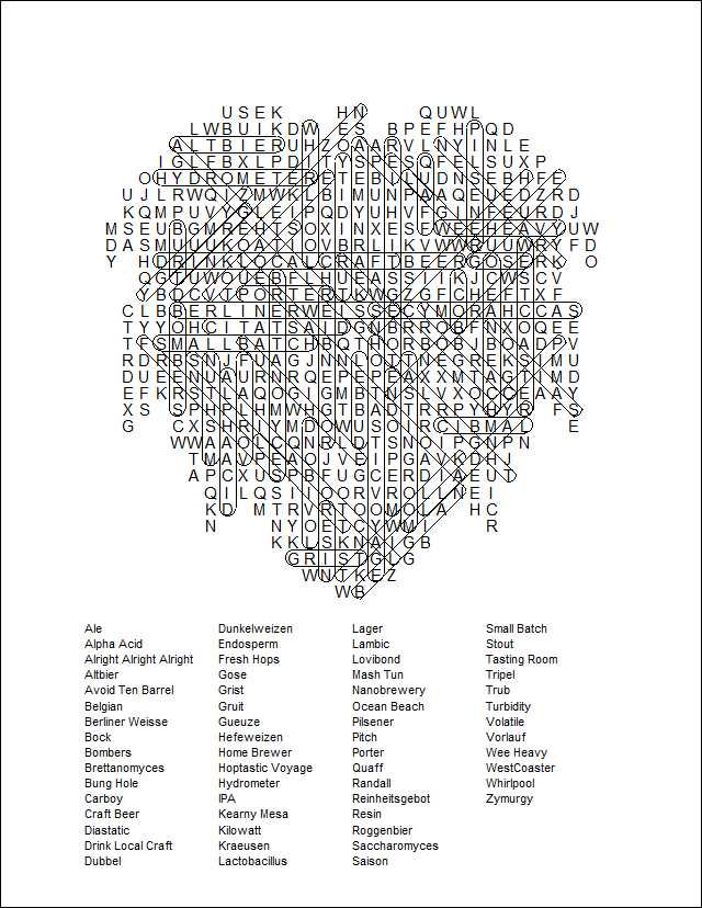 Word Search Solution Kilowatt Brewing