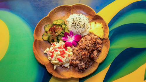 hawaiian plate at kilowatt brewery